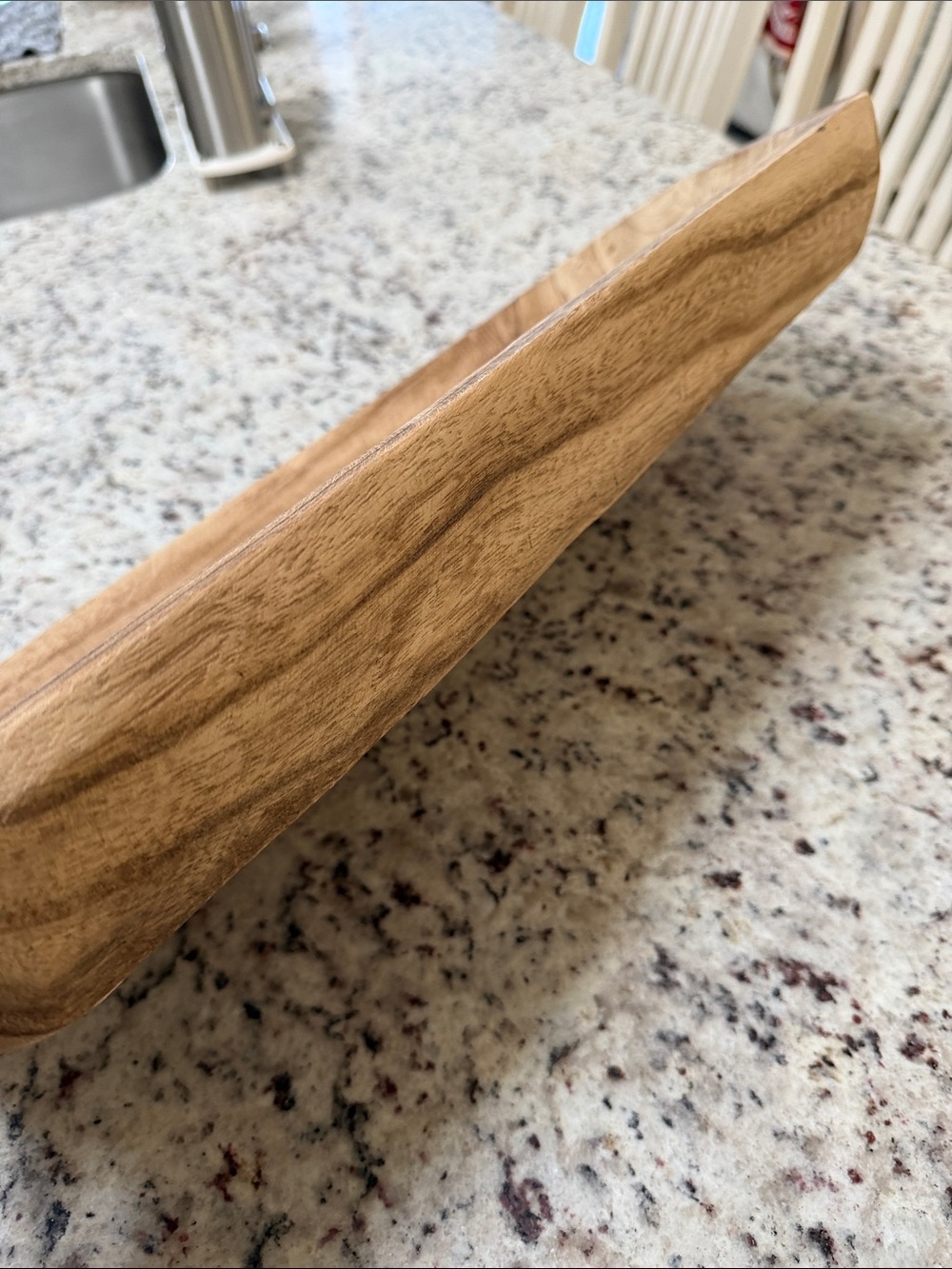 Hand-Carved Wood Vanity Tray in Natural Brown - Picture 3 of 7